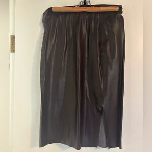 Faux leather burgundy pencil skirt